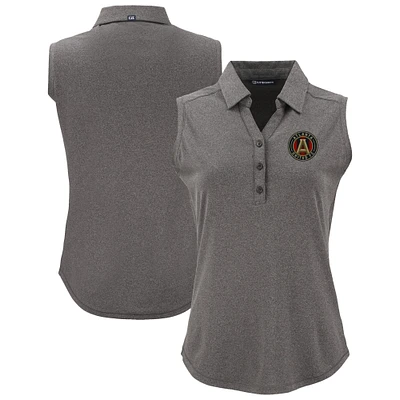 Women's Cutter & Buck Heather Black Atlanta United FC Forge Eco Stretch Recycled Sleeveless Polo
