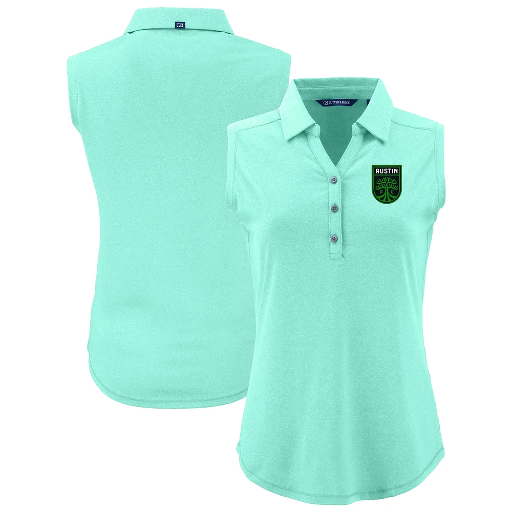 Women's Cutter & Buck Mint Austin FC Forge Eco Stretch Recycled Sleeveless Polo