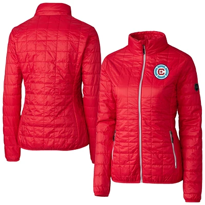 Women's Cutter & Buck Chicago Fire Rainier PrimaLoft Eco Insulated Full-Zip Printed Puffer Jacket
