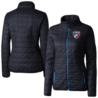 Women's Cutter & Buck Navy FC Dallas Rainier PrimaLoft Eco Insulated Full-Zip Printed Puffer Jacket