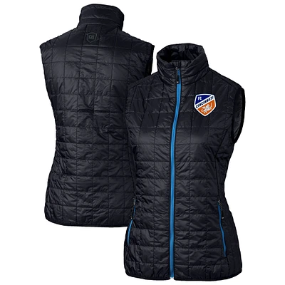 Women's Cutter & Buck Navy FC Cincinnati Rainier PrimaLoft Eco Insulated Full-Zip Printed Puffer Vest