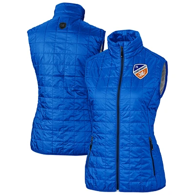 Women's Cutter & Buck Royal FC Cincinnati Rainier PrimaLoft Eco Insulated Full-Zip Printed Puffer Vest
