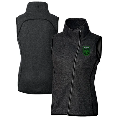 Women's Cutter & Buck Heather Austin FC Mainsail Sweater-Knit Full-Zip Asymmetrical Vest