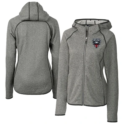 Women's Cutter & Buck Heather Gray D.C. United Mainsail Sweater-Knit Full-Zip Jacket