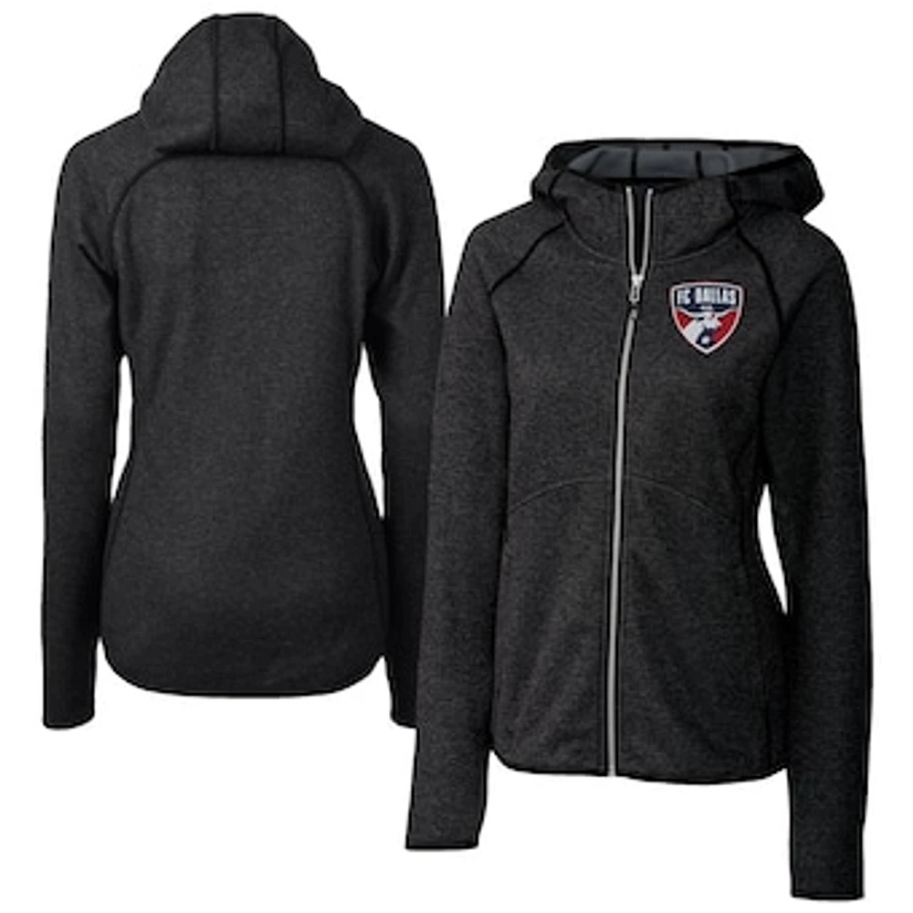 Women's Cutter & Buck Heather Charcoal FC Dallas Mainsail Sweater-Knit Full-Zip Jacket