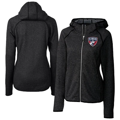 Women's Cutter & Buck Heather Charcoal FC Dallas Mainsail Sweater-Knit Full-Zip Jacket