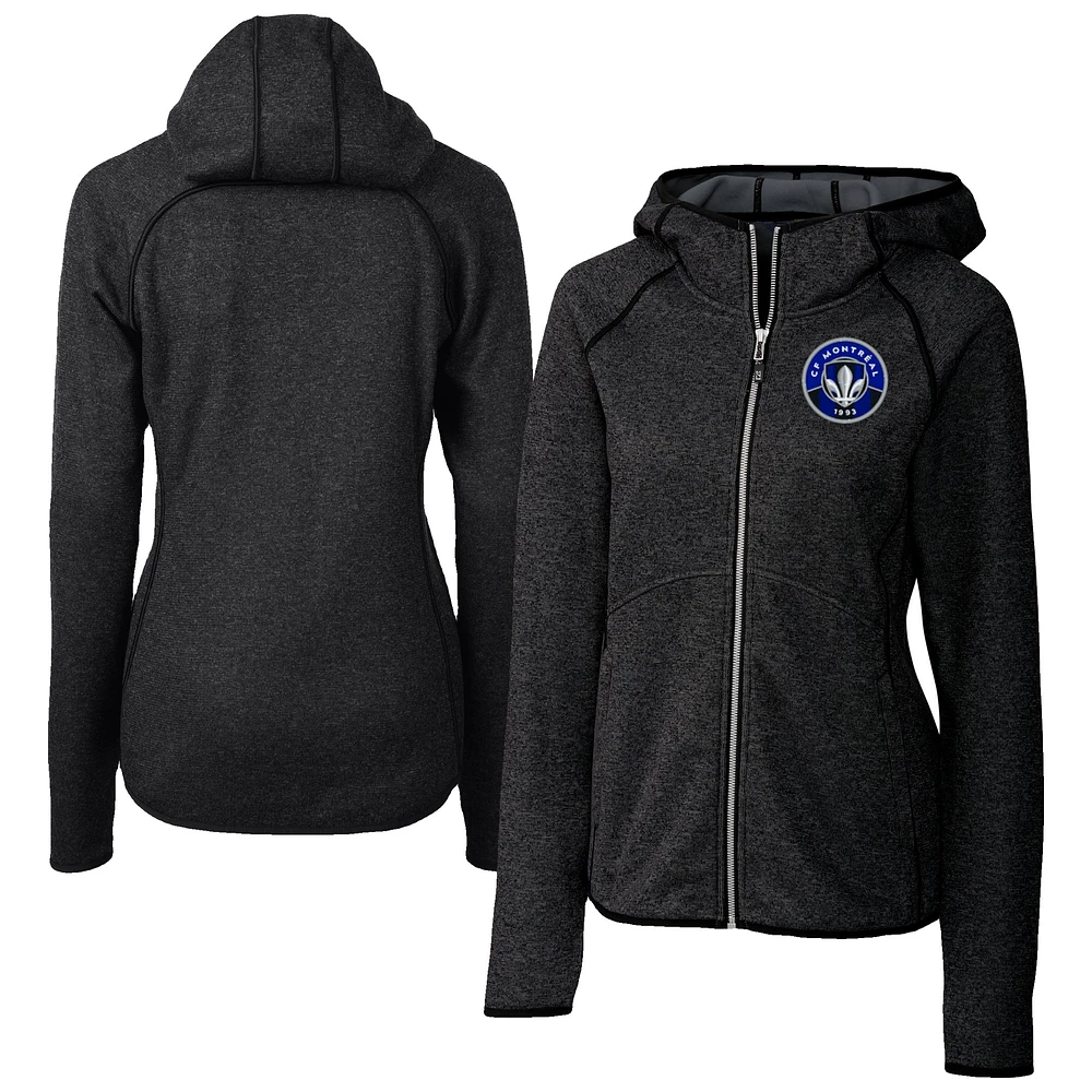 Women's Cutter & Buck Heather Charcoal CF Montreal Mainsail Sweater-Knit Full-Zip Jacket