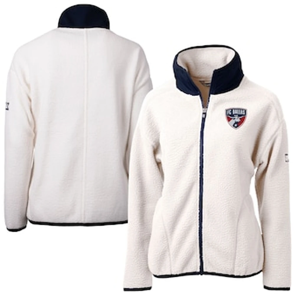 Women's Cutter & Buck Oatmeal FC Dallas Cascade Eco Fleece Full-Zip Jacket