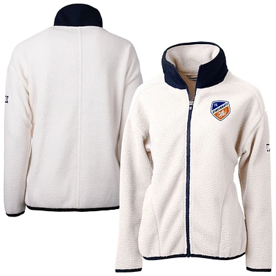 Women's Cutter & Buck Oatmeal FC Cincinnati Cascade Eco Fleece Full-Zip Jacket