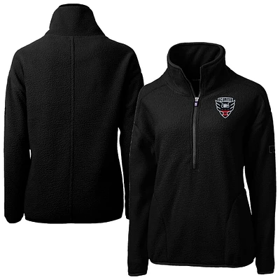 Women's Cutter & Buck Black D.C. United Cascade Eco Fleece Pullover Jacket