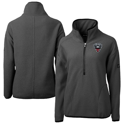 Women's Cutter & Buck Gray D.C. United Cascade Eco Fleece Pullover Jacket