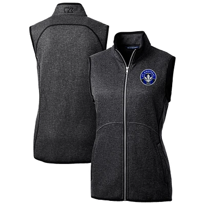 Women's Cutter & Buck Heather Charcoal CF Montreal Mainsail Sweater-Knit Full-Zip Vest