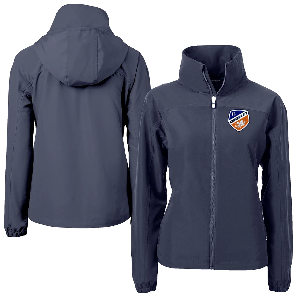 Women's Cutter & Buck Navy FC Cincinnati Charter Eco Recycled Full-Zip Jacket