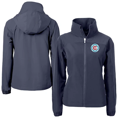 Women's Cutter & Buck Navy Chicago Fire Charter Eco Recycled Full-Zip Jacket