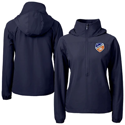 Women's Cutter & Buck Navy FC Cincinnati Charter Eco Recycled Full-Zip Anorak Jacket