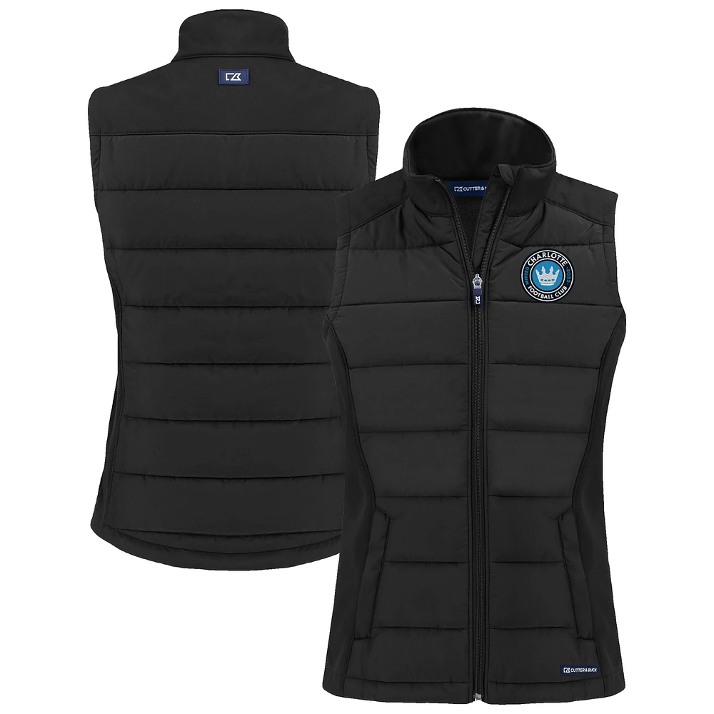 Women's Cutter & Buck Charlotte FC Evoke Hybrid Eco Softshell Recycled Full-Zip Vest