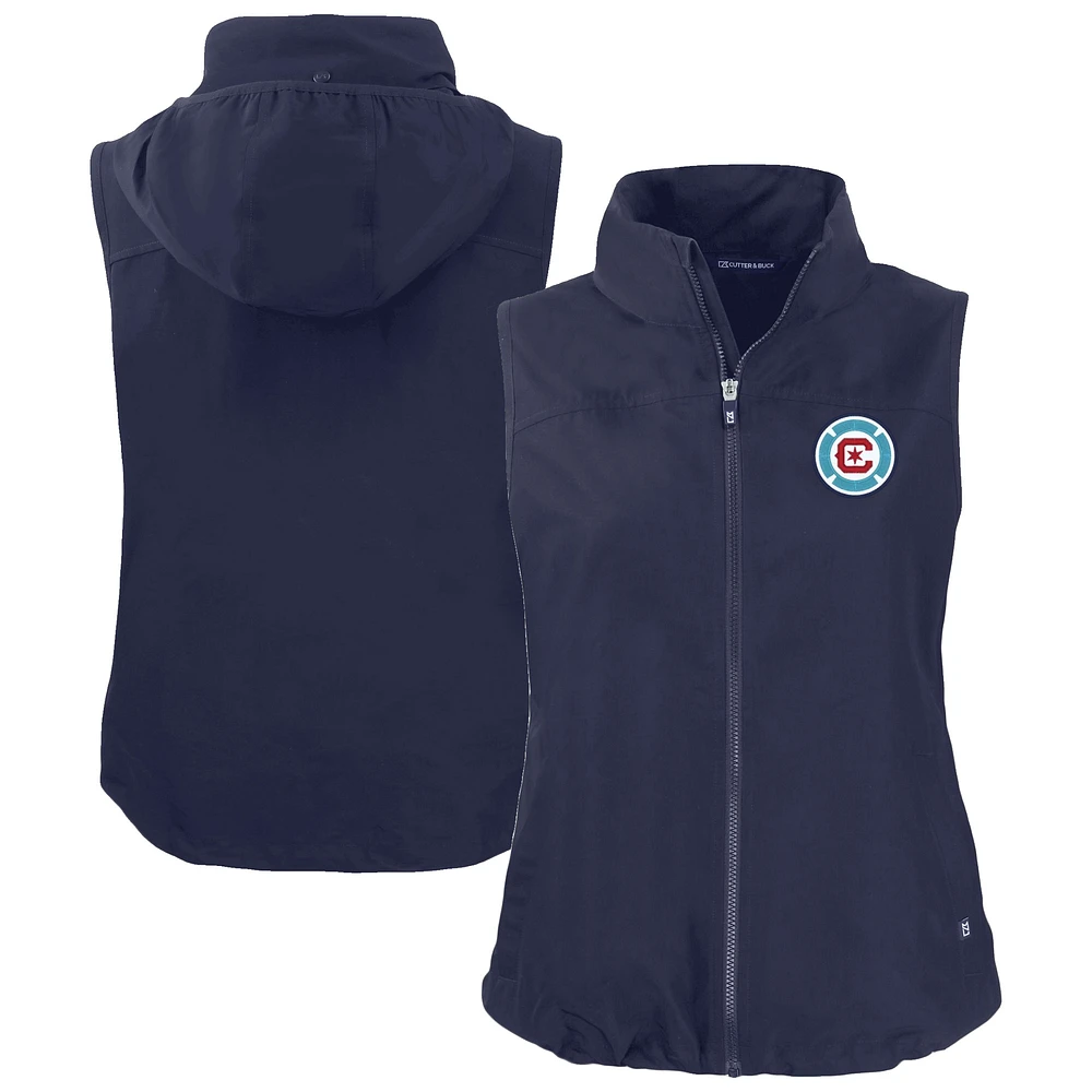 Women's Cutter & Buck Navy Chicago Fire Charter Eco Recycled Full-Zip Vest