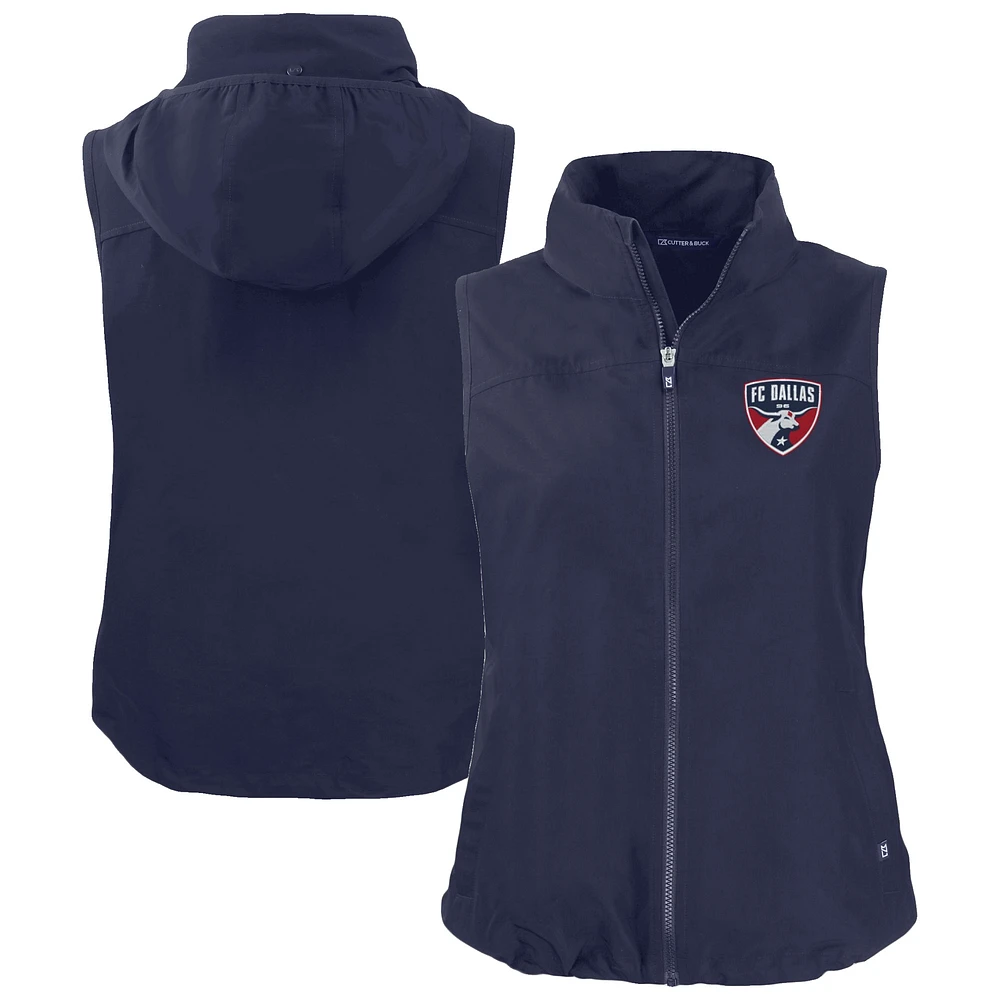 Women's Cutter & Buck Navy FC Dallas Charter Eco Recycled Full-Zip Vest