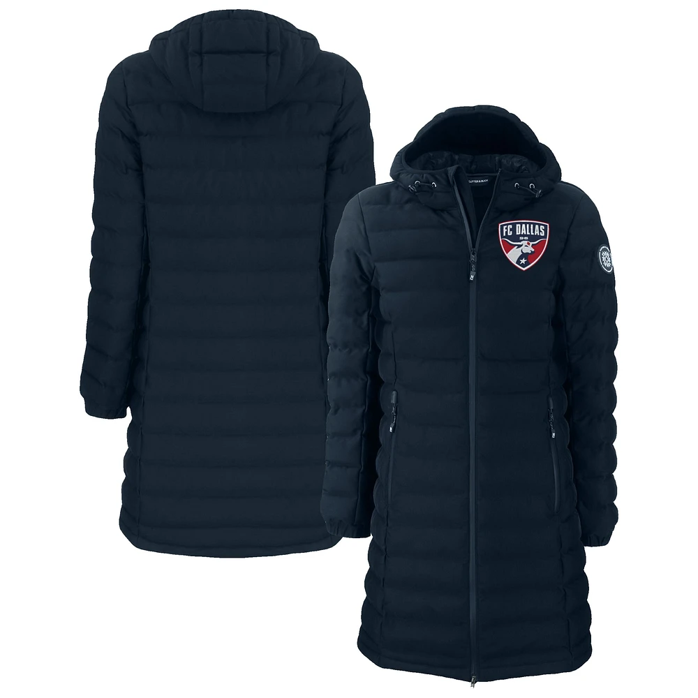 Women's Cutter & Buck Navy FC Dallas Mission Ridge Repreve Eco Insulated Long Full-Zip Puffer Jacket