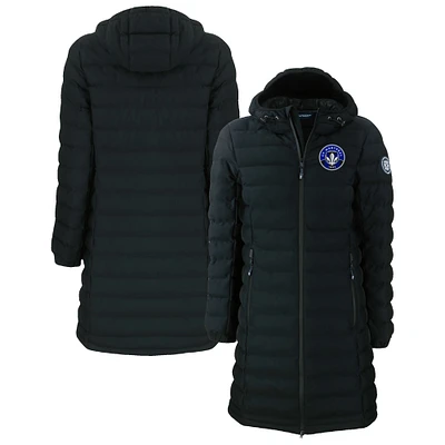 Women's Cutter & Buck Black CF Montreal Mission Ridge Repreve Eco Insulated Long Full-Zip Puffer Jacket