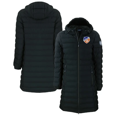 Women's Cutter & Buck Black FC Cincinnati Mission Ridge Repreve Eco Insulated Long Full-Zip Puffer Jacket