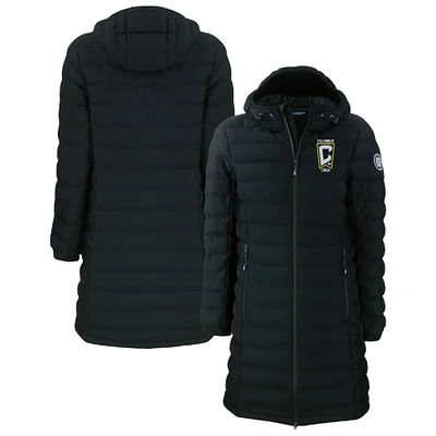 Women's Cutter & Buck Black Columbus Crew Mission Ridge Repreve Eco Insulated Long Full-Zip Puffer Jacket