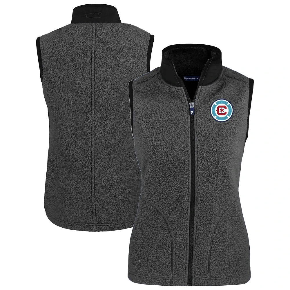 Women's Cutter & Buck Gray Chicago Fire Cascade Eco Fleece Vest