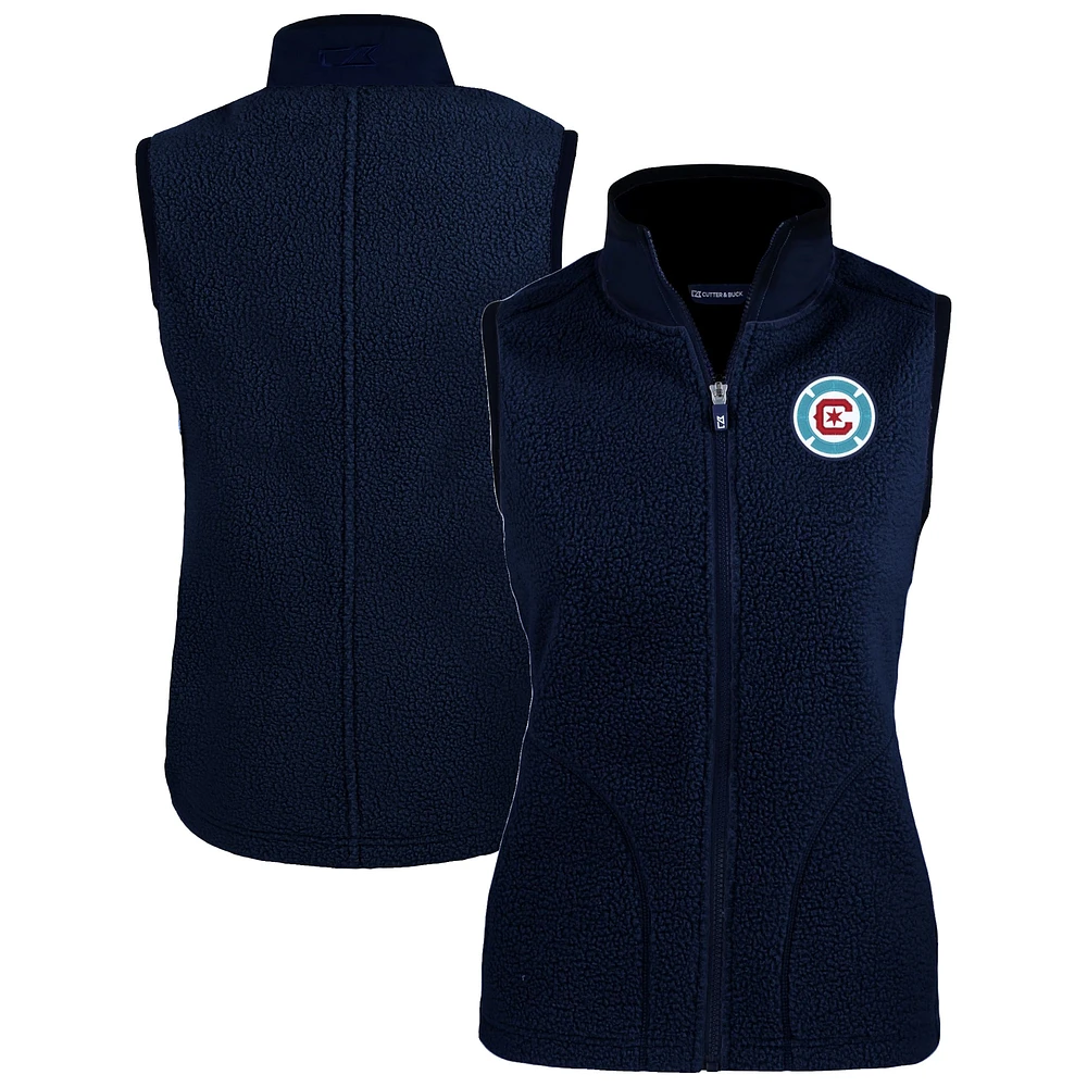 Women's Cutter & Buck Navy Chicago Fire Cascade Eco Fleece Vest