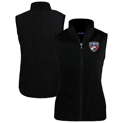 Women's Cutter & Buck Black FC Dallas Cascade Eco Fleece Vest