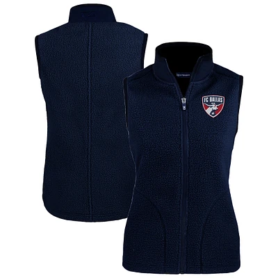 Women's Cutter & Buck Navy FC Dallas Cascade Eco Fleece Vest