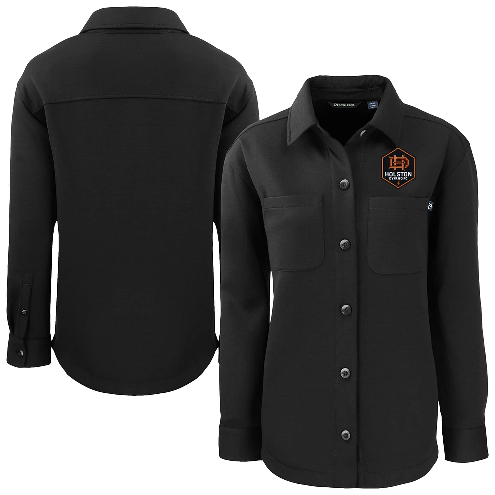 Women's Cutter & Buck Black Houston Dynamo FC Roam Eco Recycled Shirt Jacket