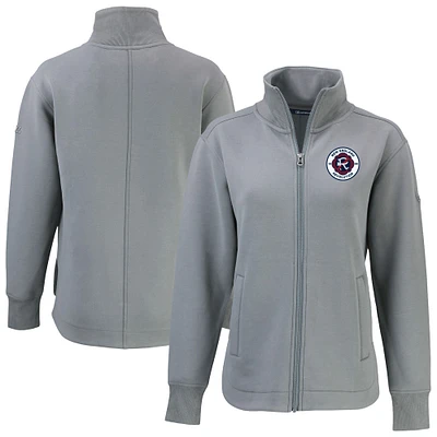 Women's Cutter & Buck Gray New England Revolution Roam Eco Full-Zip Recycled Jacket