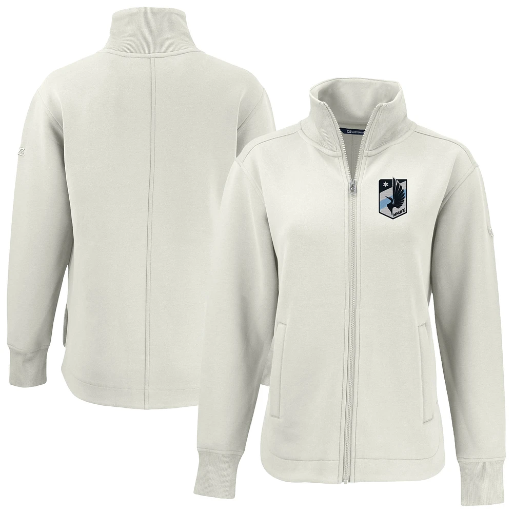 Women's Cutter & Buck Tan Minnesota United FC Roam Eco Full-Zip Recycled Jacket