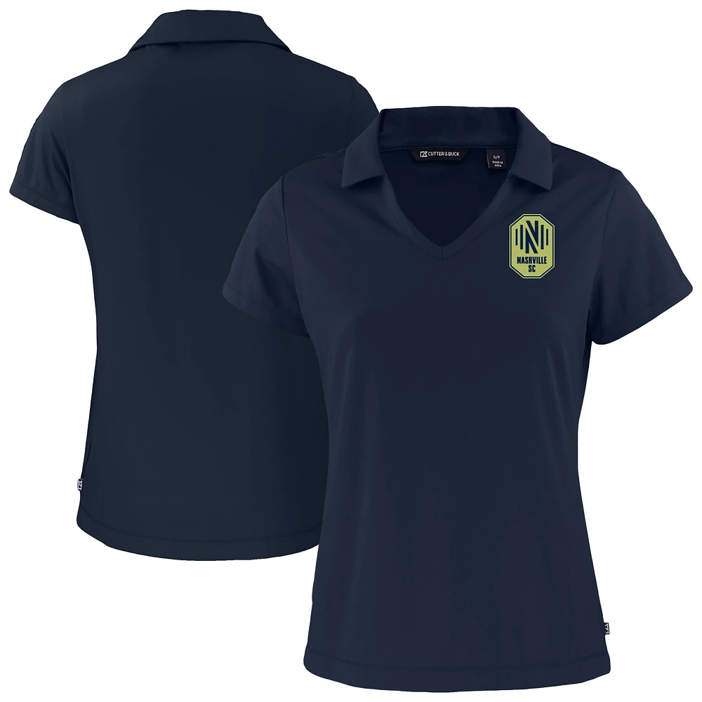 Women's Cutter & Buck Navy Nashville SC Daybreak Eco Recycled V-Neck Polo