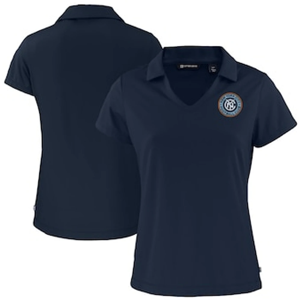 Women's Cutter & Buck Navy New York City FC Daybreak Eco Recycled V-Neck Polo
