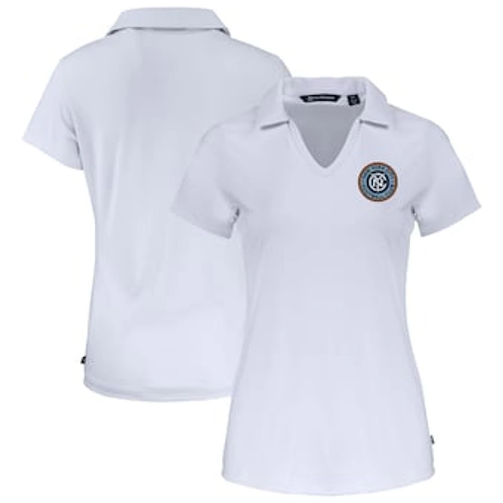 Women's Cutter & Buck White New York City FC Daybreak Eco Recycled V-Neck Polo