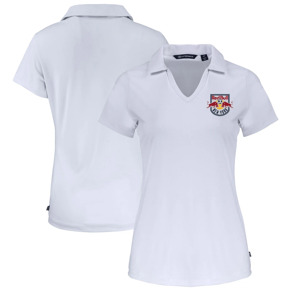 Women's Cutter & Buck White New York Red Bulls Daybreak Eco Recycled V-Neck Polo