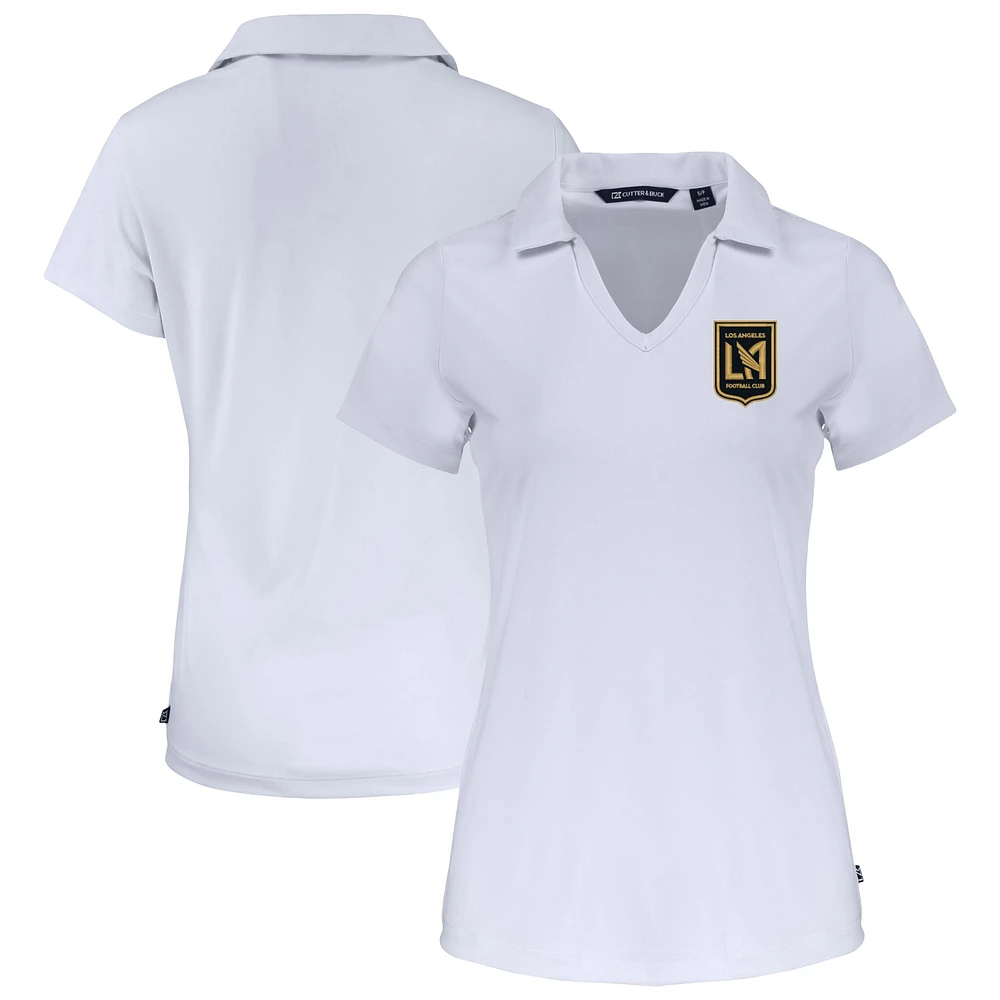 Women's Cutter & Buck White LAFC Daybreak Eco Recycled V-Neck Polo