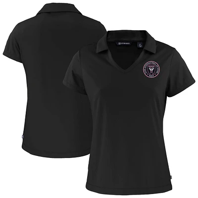 Women's Cutter & Buck Black Inter Miami CF Daybreak Eco Recycled V-Neck Polo