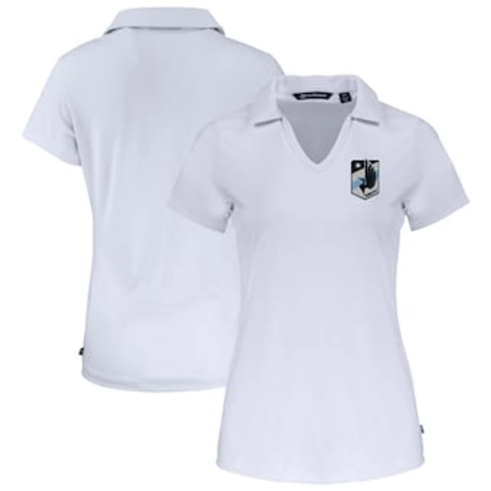 Women's Cutter & Buck White Minnesota United FC Daybreak Eco Recycled V-Neck Polo