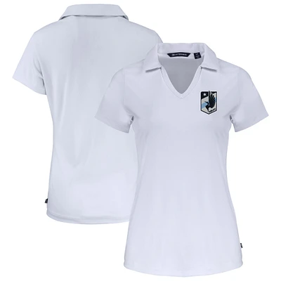 Women's Cutter & Buck White Minnesota United FC Daybreak Eco Recycled V-Neck Polo