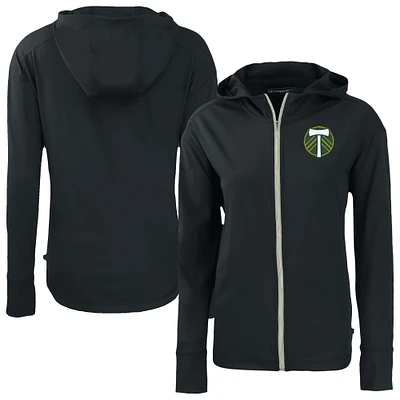Women's Cutter & Buck Black Portland Timbers Daybreak Eco Recycled Full-Zip Hoodie
