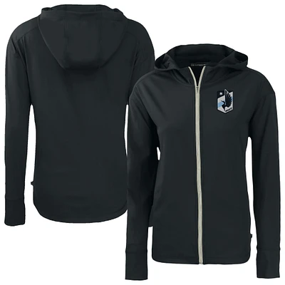 Women's Cutter & Buck Black Minnesota United FC Daybreak Eco Recycled Full-Zip Hoodie