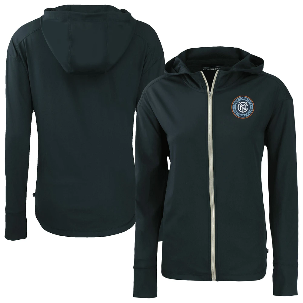 Women's Cutter & Buck Navy New York City FC Daybreak Eco Recycled Full-Zip Hoodie