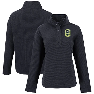 Women's Cutter & Buck Nashville SC Hunts Point Eco Textured Fleece Recycled Quarter-Snap Pullover Top