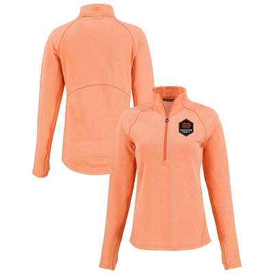 Women's Cutter & Buck Heather Houston Dynamo FC Peshastin Eco Fleece Recycled Half-Zip Pullover Top