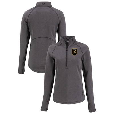 Women's Cutter & Buck Heather LAFC Peshastin Eco Fleece Recycled Half-Zip Pullover Top