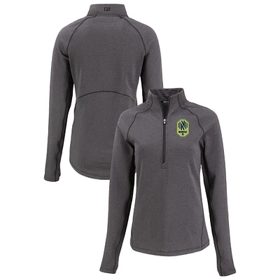 Women's Cutter & Buck Heather Nashville SC Peshastin Eco Fleece Recycled Half-Zip Pullover Top