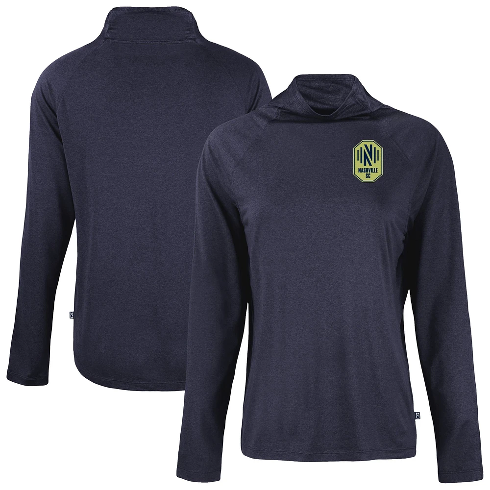 Women's Cutter & Buck Navy Nashville SC Coastline Epic Comfort Eco Recycled Funnel-Neck Top