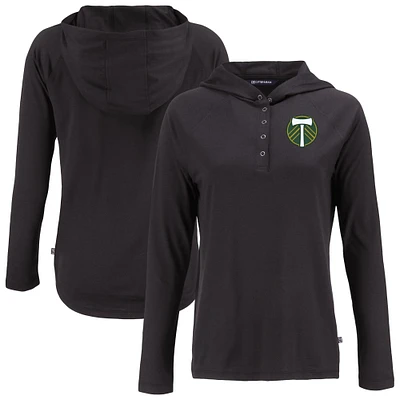 Women's Cutter & Buck Portland Timbers Coastline Epic Comfort Eco Recycled Quarter-Snap Raglan Hoodie Top